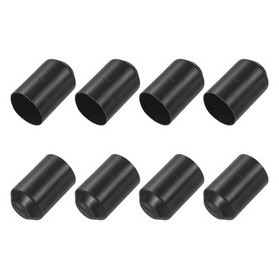 8 PCS Heat Shrink End Cap 40x60mm 1.51 Ratio Adhesive Lined Sealed Black