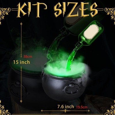 Magic Floating Potion Cauldron Halloween Decor | With Mist Diffuser & Skeleton | Indoor Party Decoration Kit