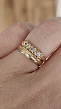18ct Yellow Gold Three Stone Natural Diamond Ring – Size Q½