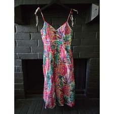 J.Crew Colorful Tropical Pineapple Sleeveless Midi Dress size 0
