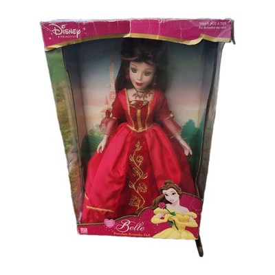 Disney Princess BELLE Porcelain Doll Keepsake 14'' BRASS KEY 2003  Beauty Beast