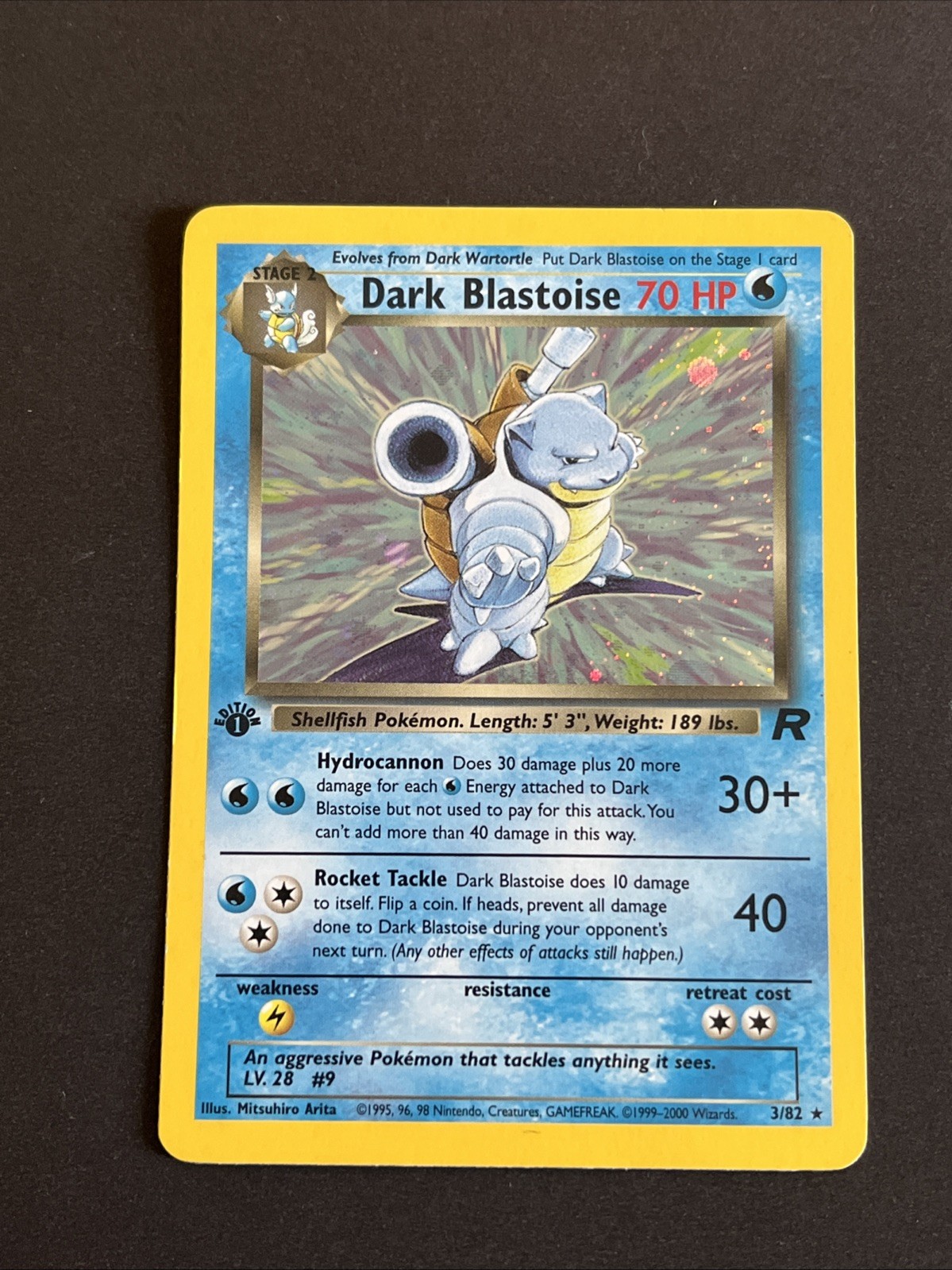 Pokémon Dark Blastoise 1st Edition Holo Rare Team Rocket 3/82 LP/NM