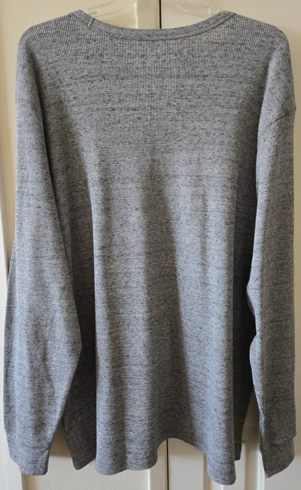 Old Navy Grey Slight Heather Speckle Tunic Thermal Waffle Knit 4XL 4X XXXXL Tall - Image 2 of 4