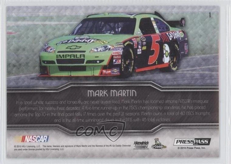 2010 Press Pass Showcase /499 Mark Martin #1 HOF - Image 2 of 2
