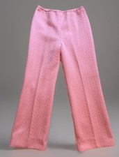 Vintage 1970s Joe Frank Of Houston Pink Polyester Pants, Size 14