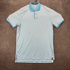 RLX Ralph Lauren Golf Polo Shirt Striped Performance Stretch Blue Mens M