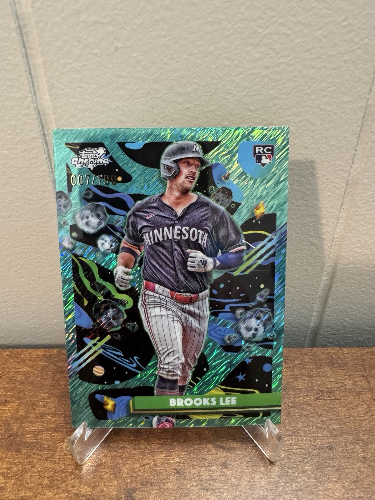 2025 Topps Cosmic Chrome - Brooks Lee #129 Aqua Equinox Refractor /199 (RC)