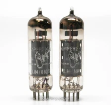 Matched Pair Philips Amperex Bugle Boy 6BQ5 - EL84 Tubes / RX3 - D Getter / KT5