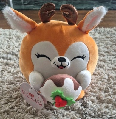 NWT 8'' ZURU Snackles Frosty The Elk Holding a Pudding Cup Collectible Plush Toy