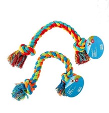 Tug Buddy Braided Rope Chew Dog Toy Size Small - Two Pack - Level 1