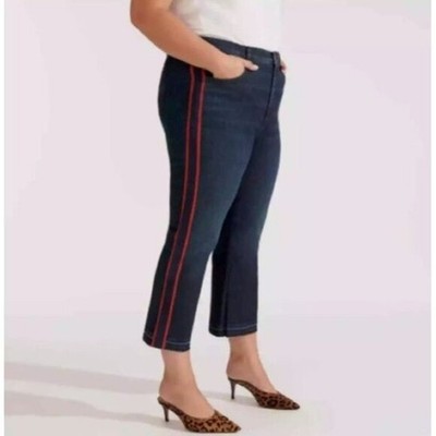 Veronica Beard Carolyn High Rise Baby Boot Cut Tuxedo Stripe Jeans Size 20, NWT!