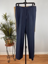Nine West Dress Pants Womens Size 8 Blue Linen Masculine Feminine Minimalist