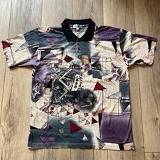 Vintage Arnold Palmer Polo Shirt Mens Medium 48 Geometric Abstract AOP Rare