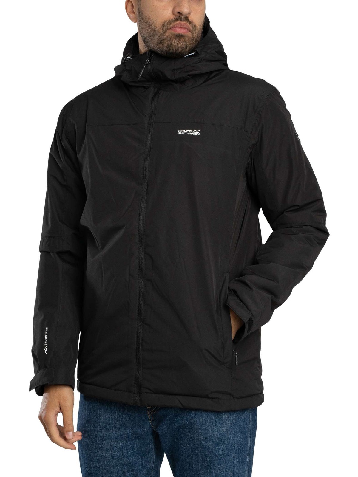 Regatta Men's Noir Hooded Waterproof Jacket Thornridge - Image 2