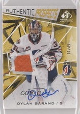 2021 Upper Deck SP Game Used CHL Edition Gold 10/49 Dylan Garand Patch Auto 4z8