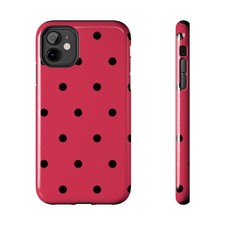 Black Polka Dot Red Tough Phone Case Cute Dot Cover Protective Polka Dots