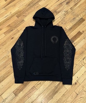 Chrome Hearts Floral Horseshoe Hoodie Online Exclusive Black - Mens Medium