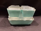Pyrex Turquoise Refrigerator Dish Complete Set Fridgies 501 501 502 503 Lids