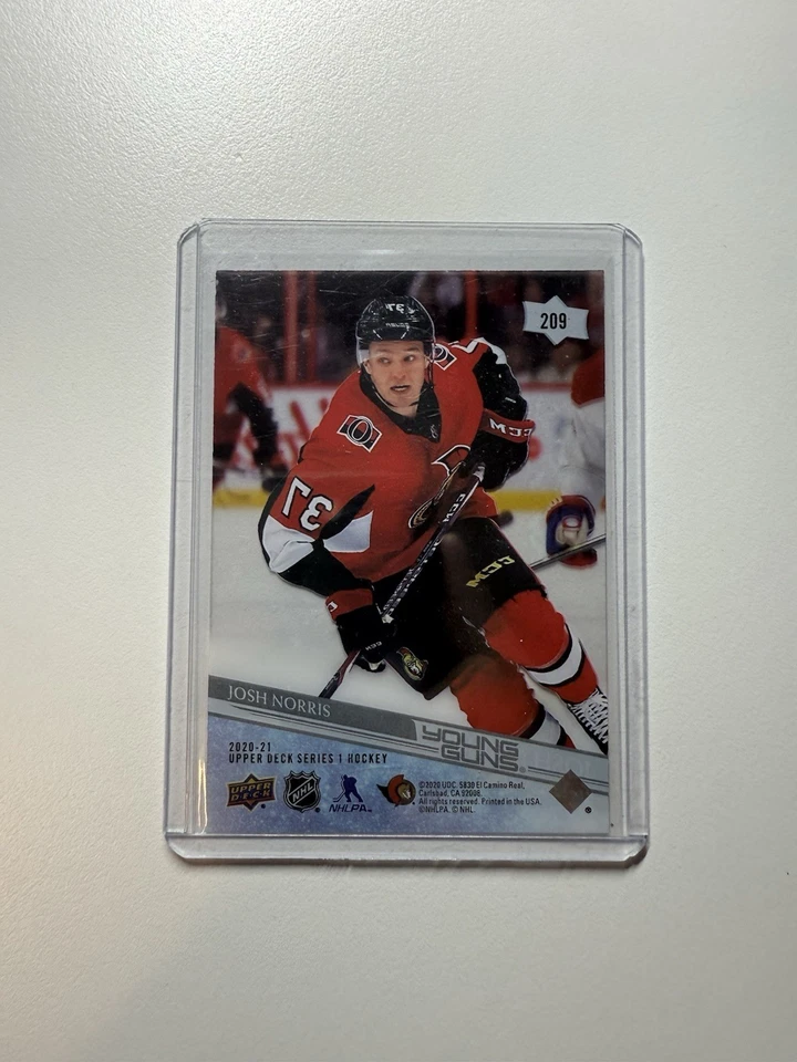 JOSH NORRIS 2020-21 SERIES ONE CLEAR CUT YOUNG GUNS - Image 2 of 2