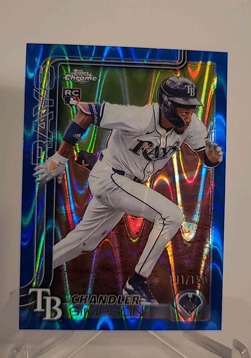 2025 Topps Chrome Update Chandler Simpson Blue Raywave 101/150 #USC179