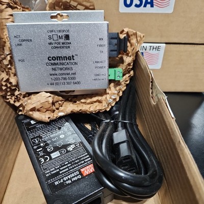 NEW ComNet CWFE1003POEM/M 10/100Mbps Ethernet Media Converter with 48V PoE