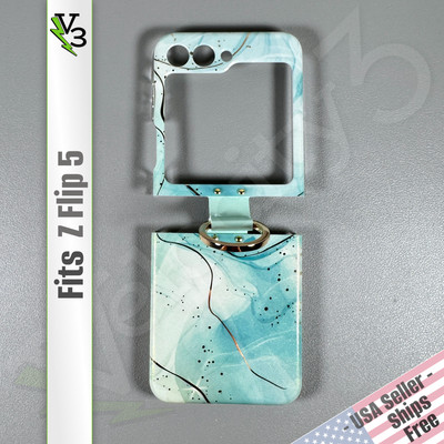 Case for Galaxy Z Flip 5 - Seafoam Marble | 2-Piece Hinged with Ring Holder