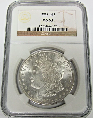 1883 P Morgan Silver Dollar Uncirculated NGC MS 63