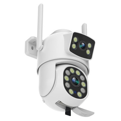 Dual Lens Linkage 6MP WiFi PTZ Security Camera Outdoor, 360° View, Auto Track...