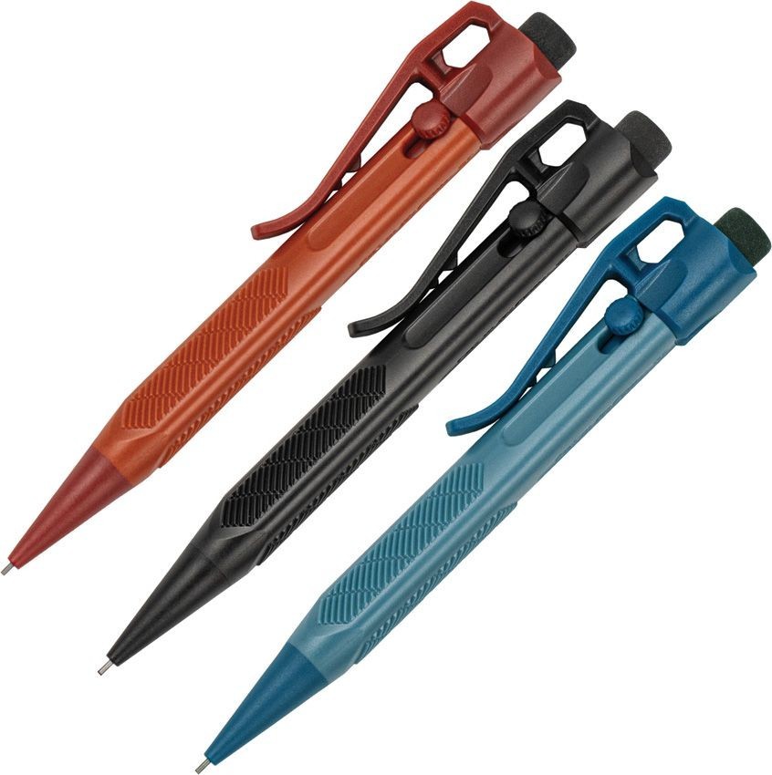 Rite In The Rain Slide-Click Mini Pencil 3pk w/ Low-Mess Eraser Triangular Grip