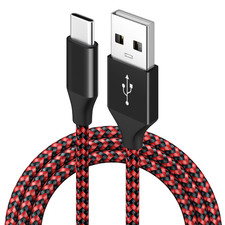 Braided USB C Type-C Fast Charging Data SYNC Cable Cord 6ft Red iPhone Samsung