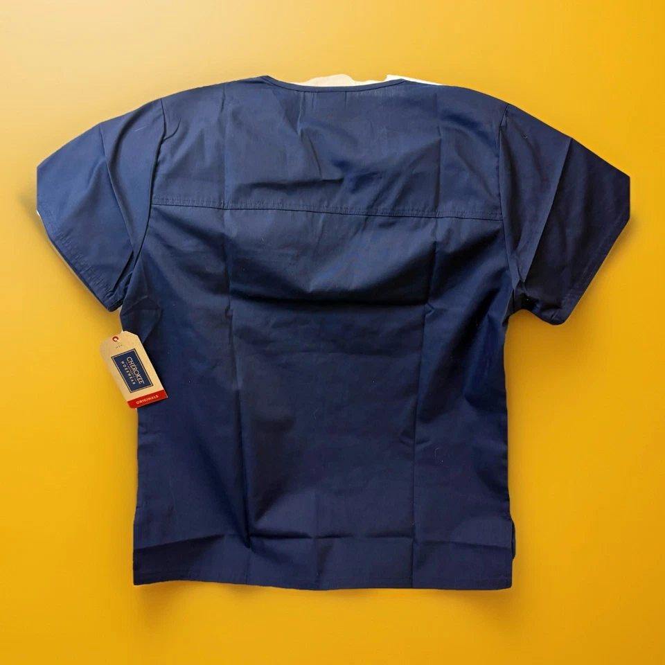 Nuevo con etiquetas Blusa Médica Cherokee Ropa de Trabajo Tradicional Hombres Cuello en V Azul Talla Pequeña Foto 4 de 4