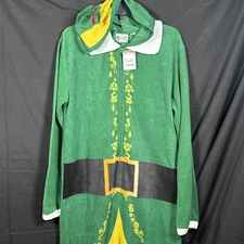 Elf Christmas One Piece Pajamas Hooded Costume Size M New Never Worn