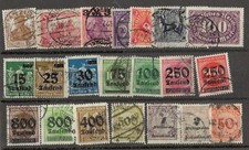 Germany 21 used inflation era stamps, catalogued $90 in 1998 nice cancels [926