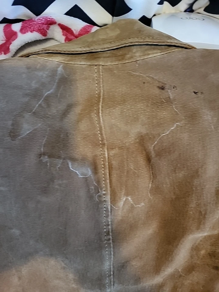 DENNIS BASSO~Chaqueta de Cuero Gamuza Lavable~ Marrón Talla S Foto 4 de 4