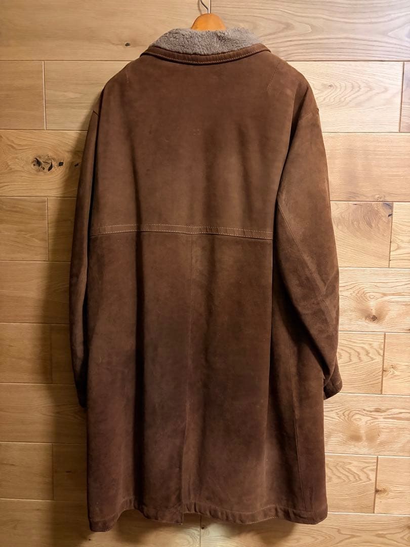 Genuine leather shearling coat suede boa jacket M size used thumbnail 2