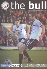 HEREFORD UNITED/ HEREFORD FC  HOME PROGRAMMES  ( Choose from the drop down list)