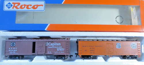 Roco 48497 H0 Wagenset 4-achsig AT&SF & Union Pacific in OVP | Condition: Gebraucht