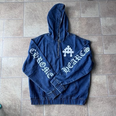 Chrome Hearts Cross Style Denim Zip Up  Jacket Size L