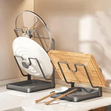 Kitchen Pot Lid Storage Rack, Pot Lid Holder, Holder While Cooking