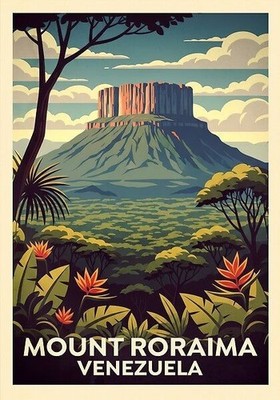 Mount Roraima Venezuela Beautiful landscape Repro Print Poster 13x19
