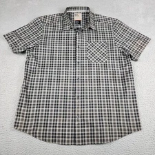 5.11 Tactical Shirt Mens Large Gray Plaid Short Sleeve Carson 71394 Button Snap