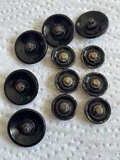 Lot De 6 Boutons Anciens Art Déco Marron - Effet Mosaïque - 2,1 Cm - Réf 2785