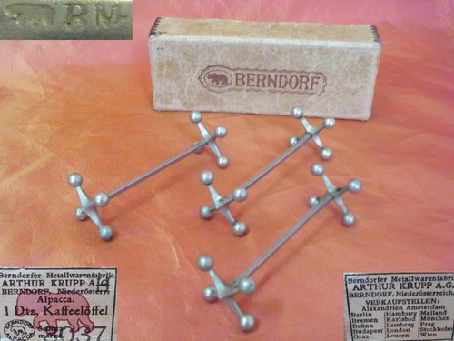 1920s VINTAGE ORIGINAL BERNDORF TEA SPOON RESTS w/BOX