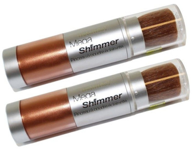 2 x WET N WILD Mega Shimmer LOOSE POWDER w/ BRUSH ~ BRONZE GLOW ~ Lot of 2 Rare!