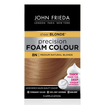 Precision Foam Colour, Medium Natural Blonde 8N, Full-Coverage Hair Color Kit, A