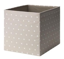 Ikea Drona beige/gepunktete Aufbewahrung Regal Organizer Spielzeugboxen Truhe ordentlich, 903.823.92