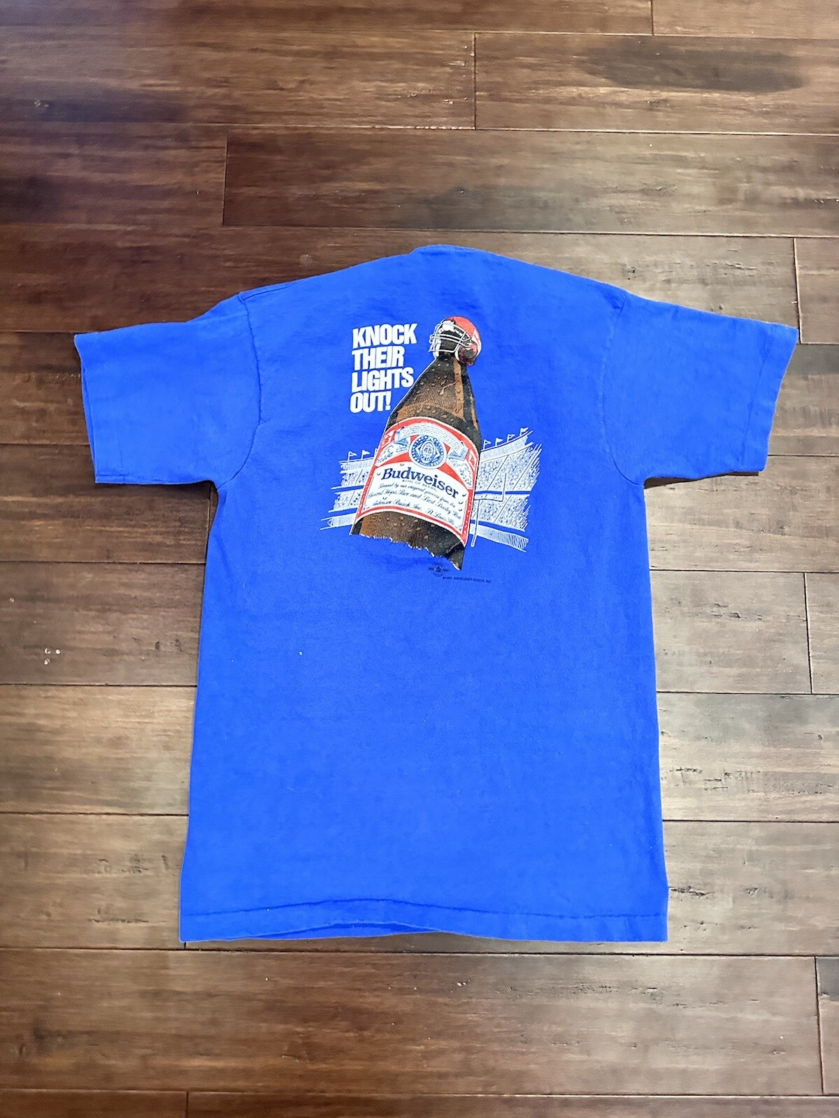 T-shirt Vintage Bud Light Années 90 - Taille XL, Blanc, Motif Rouge USA, Marque Sugar Creek