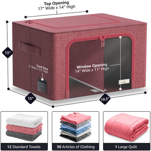 Sorbus Storage Bins with Divided Interior - Large Stackable & Foldable Organizer - Picture 3 of 4