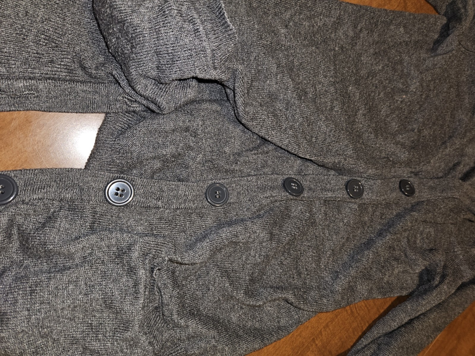 Gray Divided Button Down Sweater with Pockets Siz… - image 5