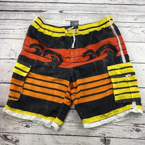B Split Banana Split Swim Trunks Mens Large Lined Swim Board Shorts Retro Colors